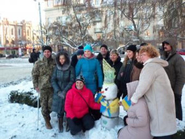 Новина Волонтерський сніговик з«явився сьогодні у Кропивницькому Ранкове місто. Кропивницький