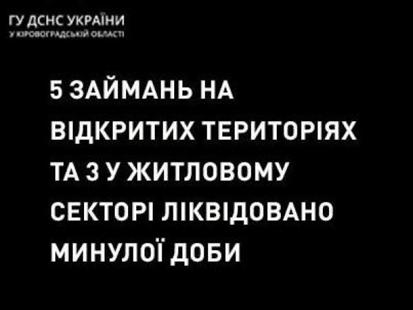 Новина Кіровоградська область: за добу, що минула, вогнеборці ліквідували 8 займань різного характеру Ранкове місто. Кропивницький