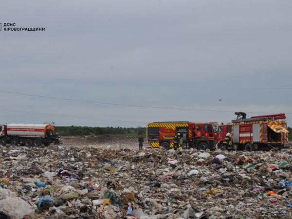 Новина Кропивницький: підрозділи ДСНС ліквідовують пожежу побутових відходів на міському сміттєзвалищі Ранкове місто. Кропивницький