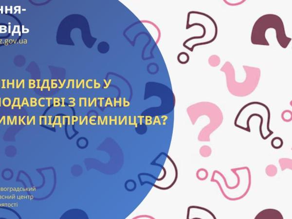 Новина Які зміни відбулись у законодавстві з питань підтримки підприємництва? Ранкове місто. Кропивницький